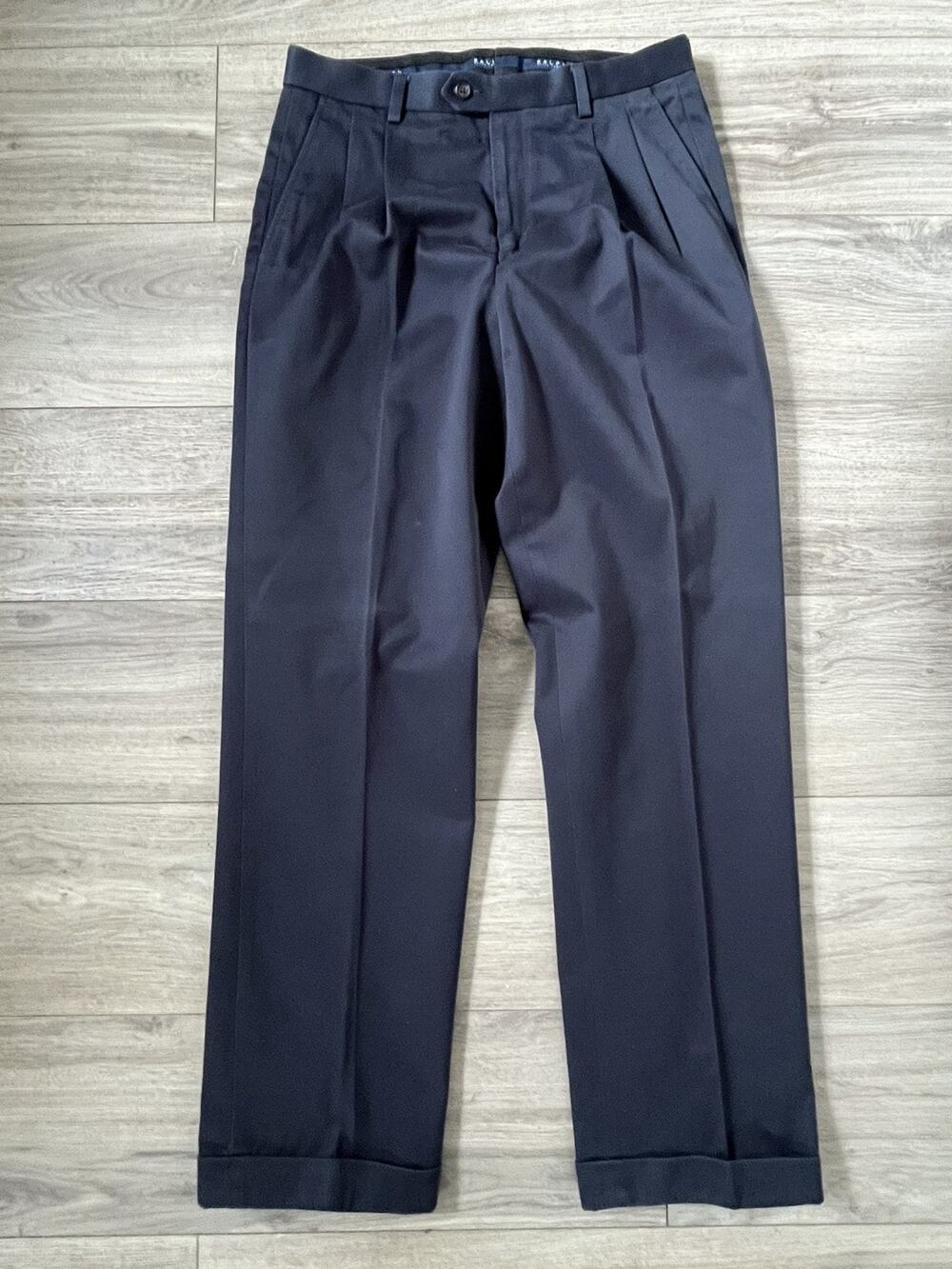 Vintage Ralph by Ralph Lauren Men’s 34x34 Navy Double Pleated Cotton Pants